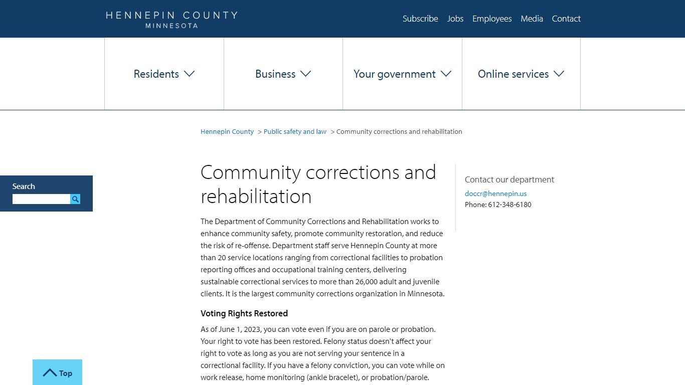 Community corrections and rehabilitation | Hennepin County